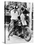 Van Horne Taking a Drink Whilst on His Norton Bike-null-Stretched Canvas