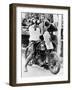 Van Horne Taking a Drink Whilst on His Norton Bike-null-Framed Photographic Print