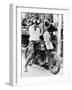 Van Horne Taking a Drink Whilst on His Norton Bike-null-Framed Photographic Print