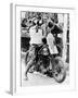 Van Horne Taking a Drink Whilst on His Norton Bike-null-Framed Photographic Print