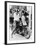 Van Horne Taking a Drink Whilst on His Norton Bike-null-Framed Photographic Print