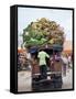 Van Loaded with Bananas on Its Roof Leaving the Market, Stone Town, Zanzibar, Tanzania-Yadid Levy-Framed Stretched Canvas