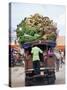 Van Loaded with Bananas on Its Roof Leaving the Market, Stone Town, Zanzibar, Tanzania-Yadid Levy-Stretched Canvas