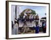 Van Loaded with Bananas on Its Roof Leaving the Market, Stone Town, Zanzibar, Tanzania-Yadid Levy-Framed Photographic Print