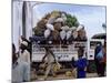 Van Loaded with Bananas on Its Roof Leaving the Market, Stone Town, Zanzibar, Tanzania-Yadid Levy-Mounted Photographic Print