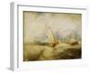 Van Tromp, going about to please his Masters, Ships a Sea, getting a Good Wetting,-Joseph Mallord William Turner-Framed Art Print