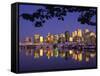 Vancouver and Lost Lagoon at Night-Ron Watts-Framed Stretched Canvas