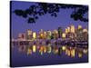 Vancouver and Lost Lagoon at Night-Ron Watts-Stretched Canvas