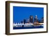 Vancouver Bc Evening Skyline-null-Framed Art Print