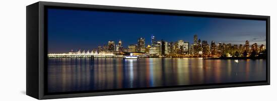 Vancouver Bc Skyline from Stanley Park during Blue Hour-jpldesigns-Framed Stretched Canvas