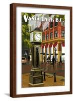 Vancouver, BC - Steam Clock-Lantern Press-Framed Art Print