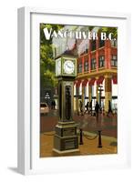 Vancouver, BC - Steam Clock-Lantern Press-Framed Art Print