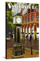 Vancouver, BC - Steam Clock-Lantern Press-Stretched Canvas