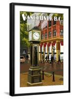 Vancouver, BC - Steam Clock-Lantern Press-Framed Art Print