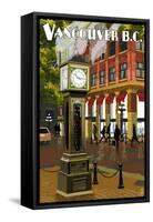 Vancouver, BC - Steam Clock-Lantern Press-Framed Stretched Canvas