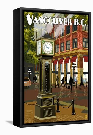 Vancouver, BC - Steam Clock-Lantern Press-Framed Stretched Canvas