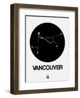 Vancouver Black Subway Map-NaxArt-Framed Art Print