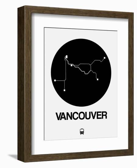 Vancouver Black Subway Map-NaxArt-Framed Art Print