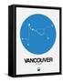 Vancouver Blue Subway Map-NaxArt-Framed Stretched Canvas