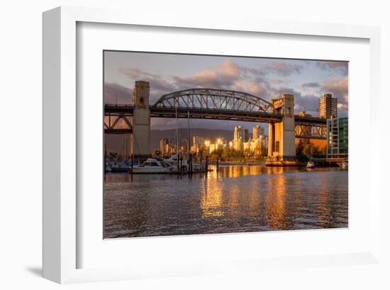 Vancouver-Burrard Bridge Dusk-null-Framed Art Print