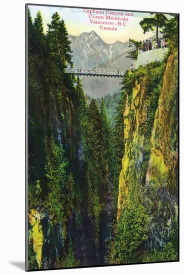 Vancouver, Canada - Capilano Canyon View of Crown Mountain-Lantern Press-Mounted Art Print