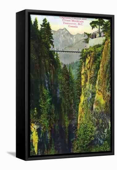 Vancouver, Canada - Capilano Canyon View of Crown Mountain-Lantern Press-Framed Stretched Canvas