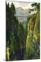 Vancouver, Canada - Capilano Canyon View of Crown Mountain-Lantern Press-Mounted Art Print