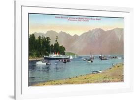 Vancouver, Canada - Howe Sound View of Union Steamer at Bowen Island-Lantern Press-Framed Art Print