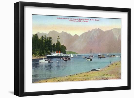 Vancouver, Canada - Howe Sound View of Union Steamer at Bowen Island-Lantern Press-Framed Art Print