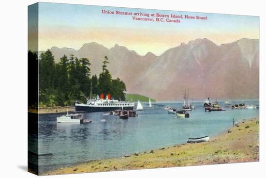 Vancouver, Canada - Howe Sound View of Union Steamer at Bowen Island-Lantern Press-Stretched Canvas