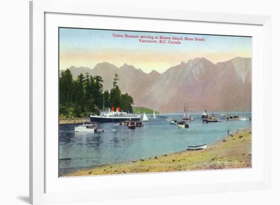 Vancouver, Canada - Howe Sound View of Union Steamer at Bowen Island-Lantern Press-Framed Premium Giclee Print