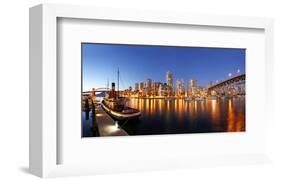 Vancouver Canada - Lights Dusk-null-Framed Art Print