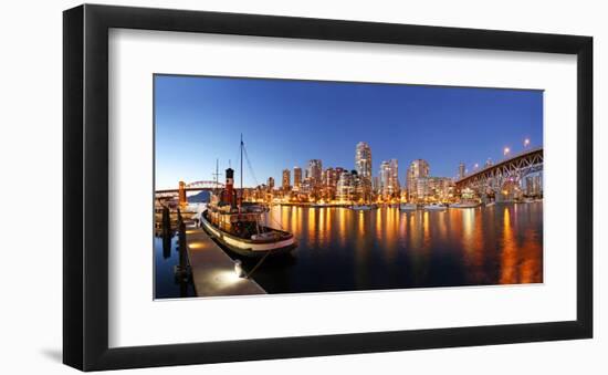 Vancouver Canada - Lights Dusk-null-Framed Art Print