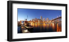 Vancouver Canada - Lights Dusk-null-Framed Art Print