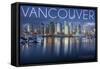 Vancouver, Canada - Marina and City-Lantern Press-Framed Stretched Canvas