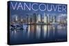 Vancouver, Canada - Marina and City-Lantern Press-Stretched Canvas