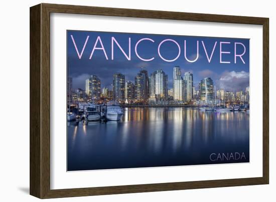 Vancouver, Canada - Marina and City-Lantern Press-Framed Art Print