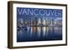 Vancouver, Canada - Marina and City-Lantern Press-Framed Art Print