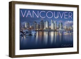 Vancouver, Canada - Marina and City-Lantern Press-Framed Art Print