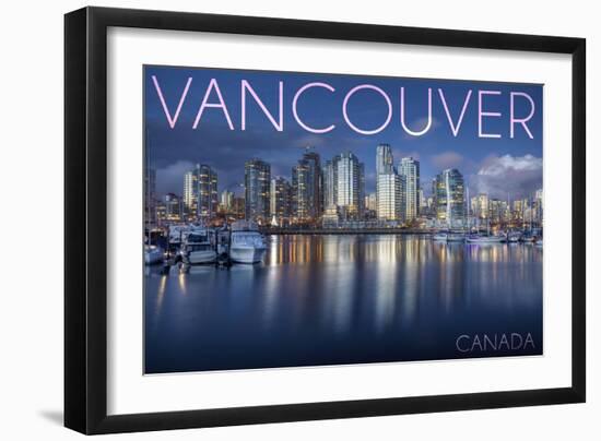 Vancouver, Canada - Marina and City-Lantern Press-Framed Art Print