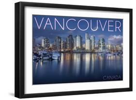 Vancouver, Canada - Marina and City-Lantern Press-Framed Art Print