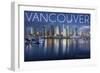 Vancouver, Canada - Marina and City-Lantern Press-Framed Art Print