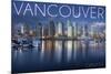 Vancouver, Canada - Marina and City-Lantern Press-Mounted Art Print