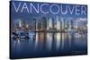 Vancouver, Canada - Marina and City-Lantern Press-Stretched Canvas