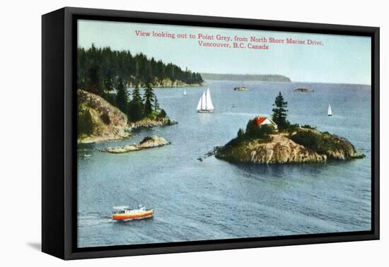 Vancouver, Canada - North Shore Marine Drive View of Point Grey-Lantern Press-Framed Stretched Canvas