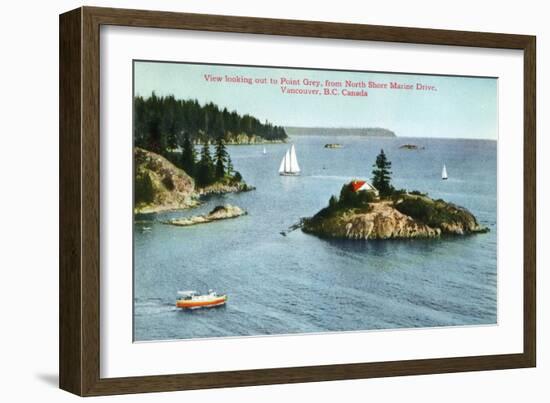 Vancouver, Canada - North Shore Marine Drive View of Point Grey-Lantern Press-Framed Art Print