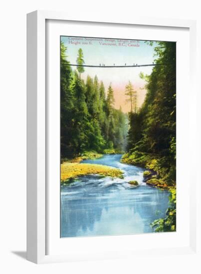 Vancouver, Canada - View of Capilano Suspension Bridge No. 2-Lantern Press-Framed Art Print