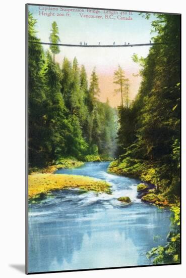 Vancouver, Canada - View of Capilano Suspension Bridge No. 2-Lantern Press-Mounted Art Print