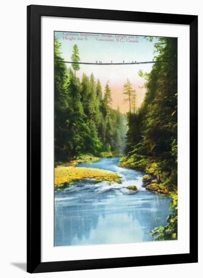 Vancouver, Canada - View of Capilano Suspension Bridge No. 2-Lantern Press-Framed Art Print