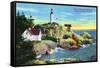 Vancouver, Canada - View of Point Atkinson Lighthouse-Lantern Press-Framed Stretched Canvas